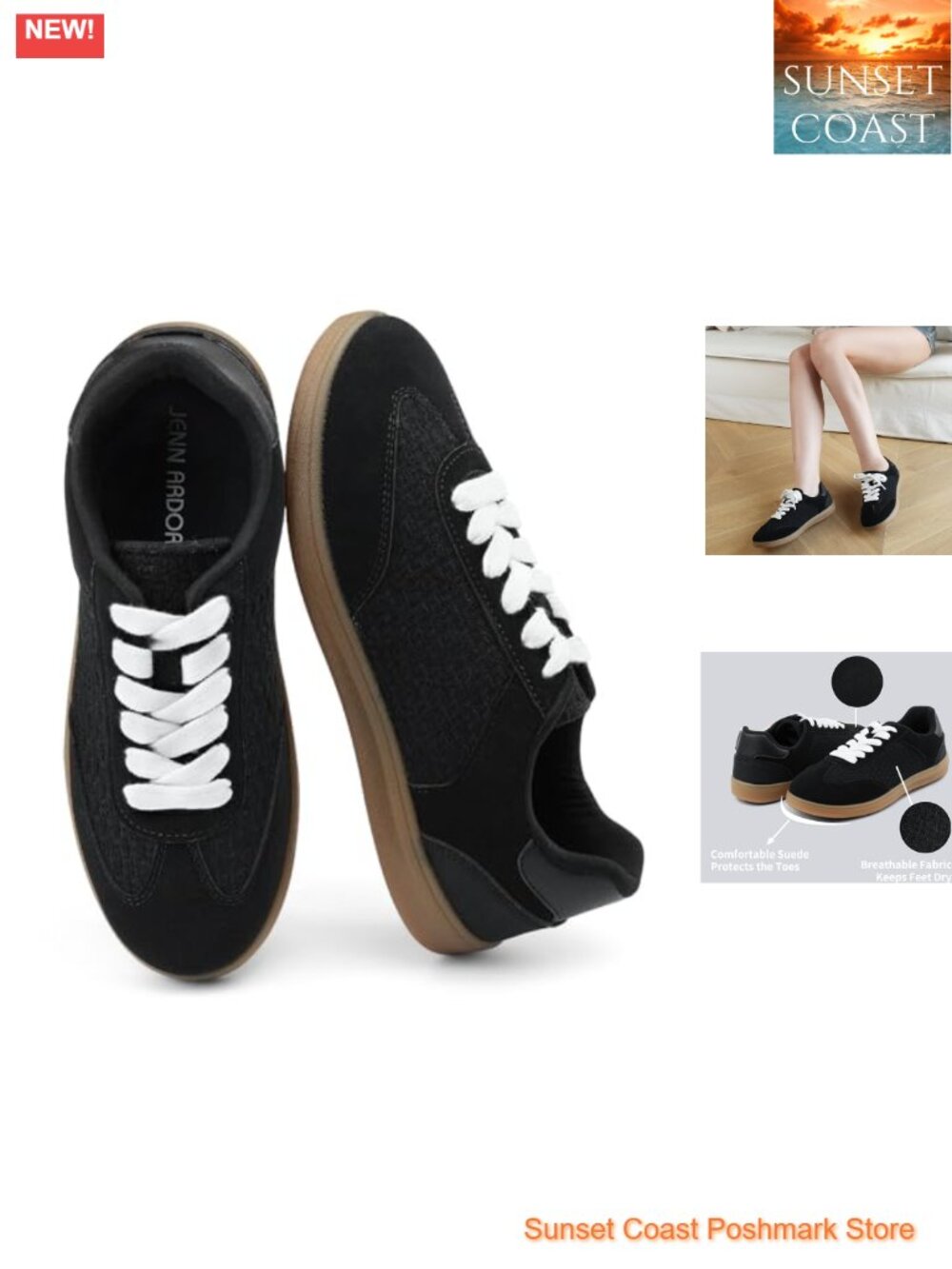 Women's Lace-Up Low Top Sneakers Padded Non-Slip Casual Fashion Tennis Shoes